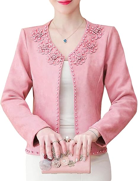 Amazon ｔａｉｔｅｎｇ カーディガン レディース アウター 長袖 ショート丈 ジャケット ノーカラー ボレロ 風 フォーマル パーティー 結婚式 きれいめ トップス 上品 大きいサイズ 秋 カーディガン ボレロ 通販