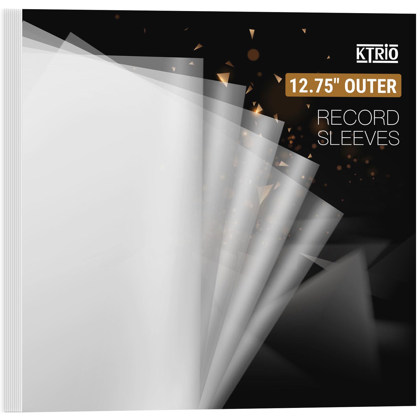 KTRIO 20 Pcs Record Sleeves for Vinyl Record - Clear 3 Mil Thick Vinyl Record Outer Sleeves to Protect 12.75" X 12.75" Single or Double LP Storage, Anti-Static Album Covers