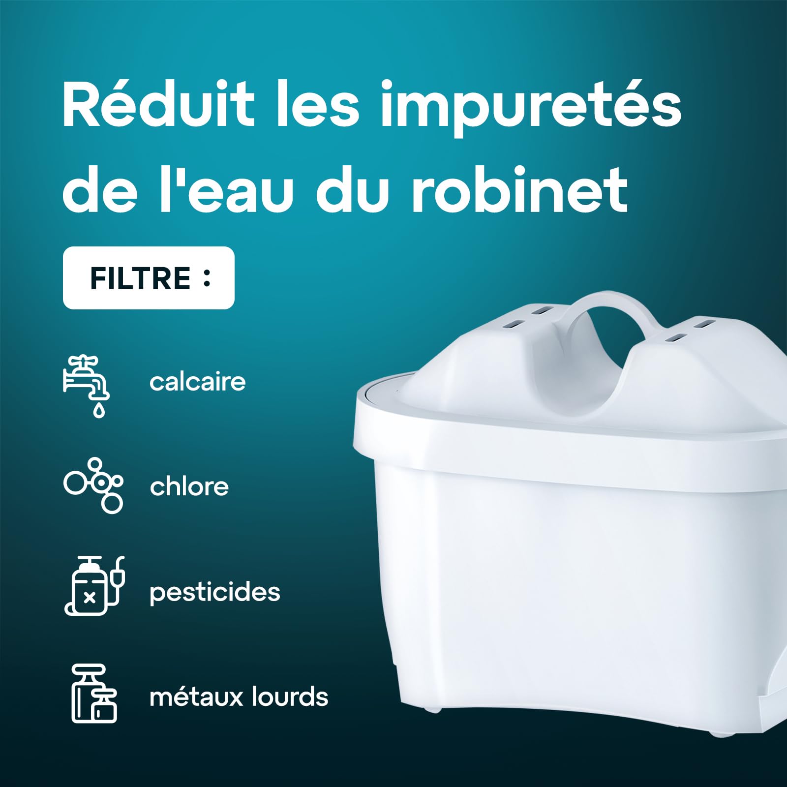 Aquaeffect Cartouche pour Carafe Filtrante Compatible avec les Grandes Marques - Filtre en Lot de 6