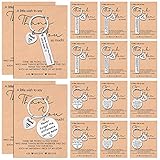 Sasylvia 16 Sets Thank You Keychain Bulk Appreciation Keychain Gifts with Wish Card Inspirational Keychain Present Make a Difference Keychain for Nurse Teacher Coworker