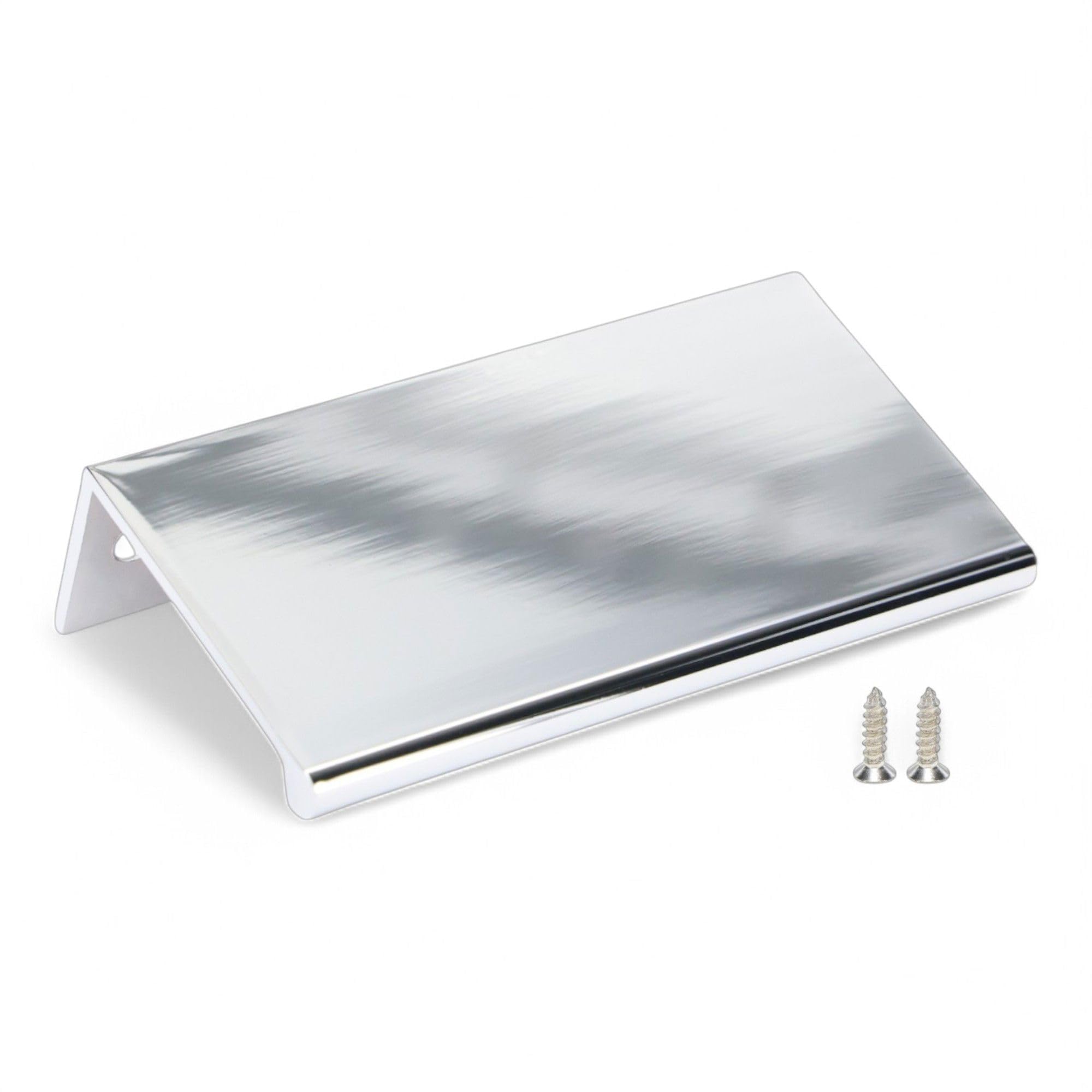 ZBOX 3 Inch Cabinet Tab Pull - 3" Chrome Plated Handle Finger Edge Pull for Kitchen Cabinets - 1 Pack (8)