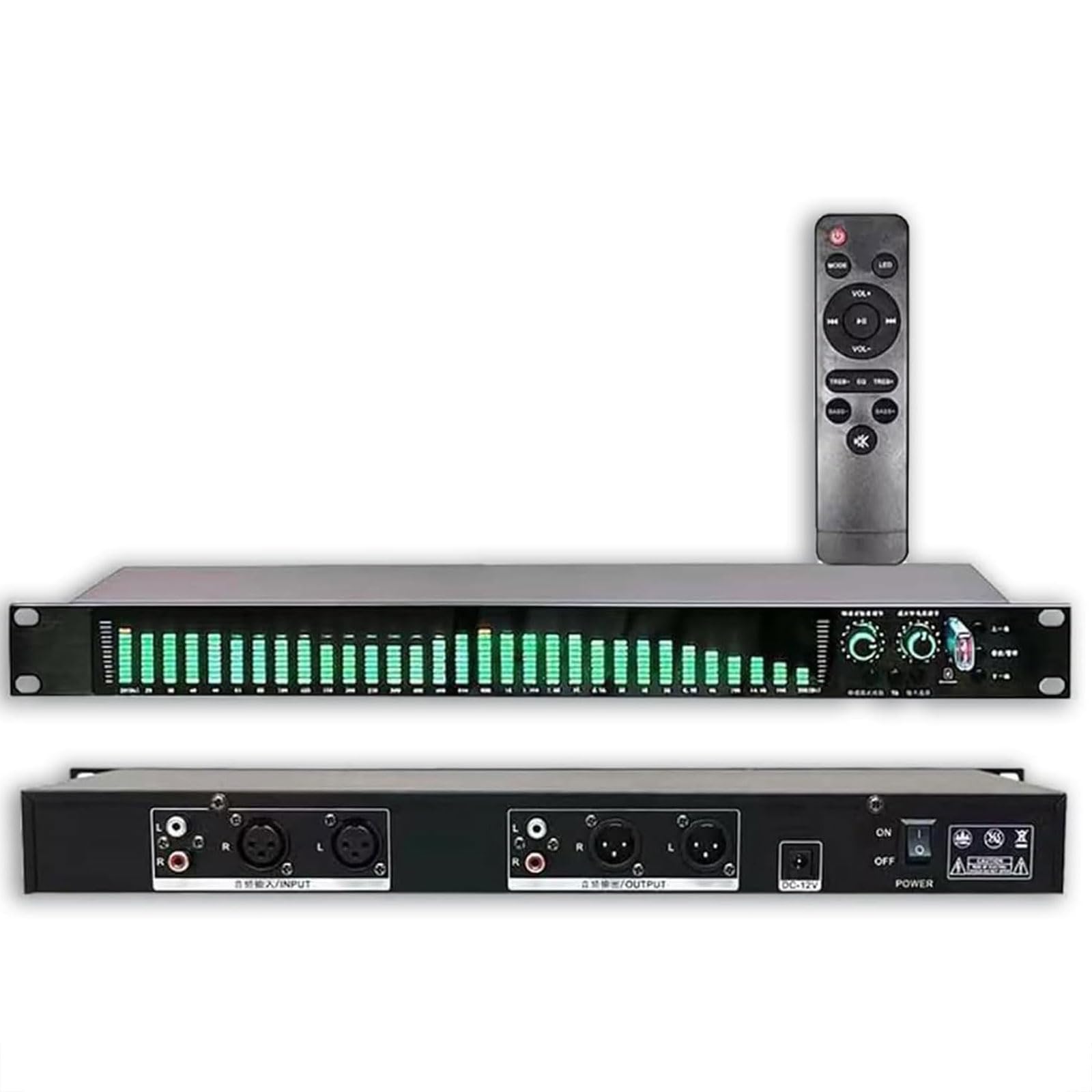 Equalizzatore Digitale a 31 Bande con 21 Effetti e Display LED | Equalizzatore Audio Grafico Stereo con Regolazione di Bassi, Medi e Alti, Riduzione Automatica del Rumore, per Studio