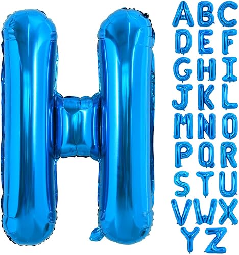 Miniatura 7 de TONIFUL Globos grandes de 40 pulgadas con letras K azules gigantes del alfabeto, globos grandes de Mylar para decoración de fiestas de cumpleaños,