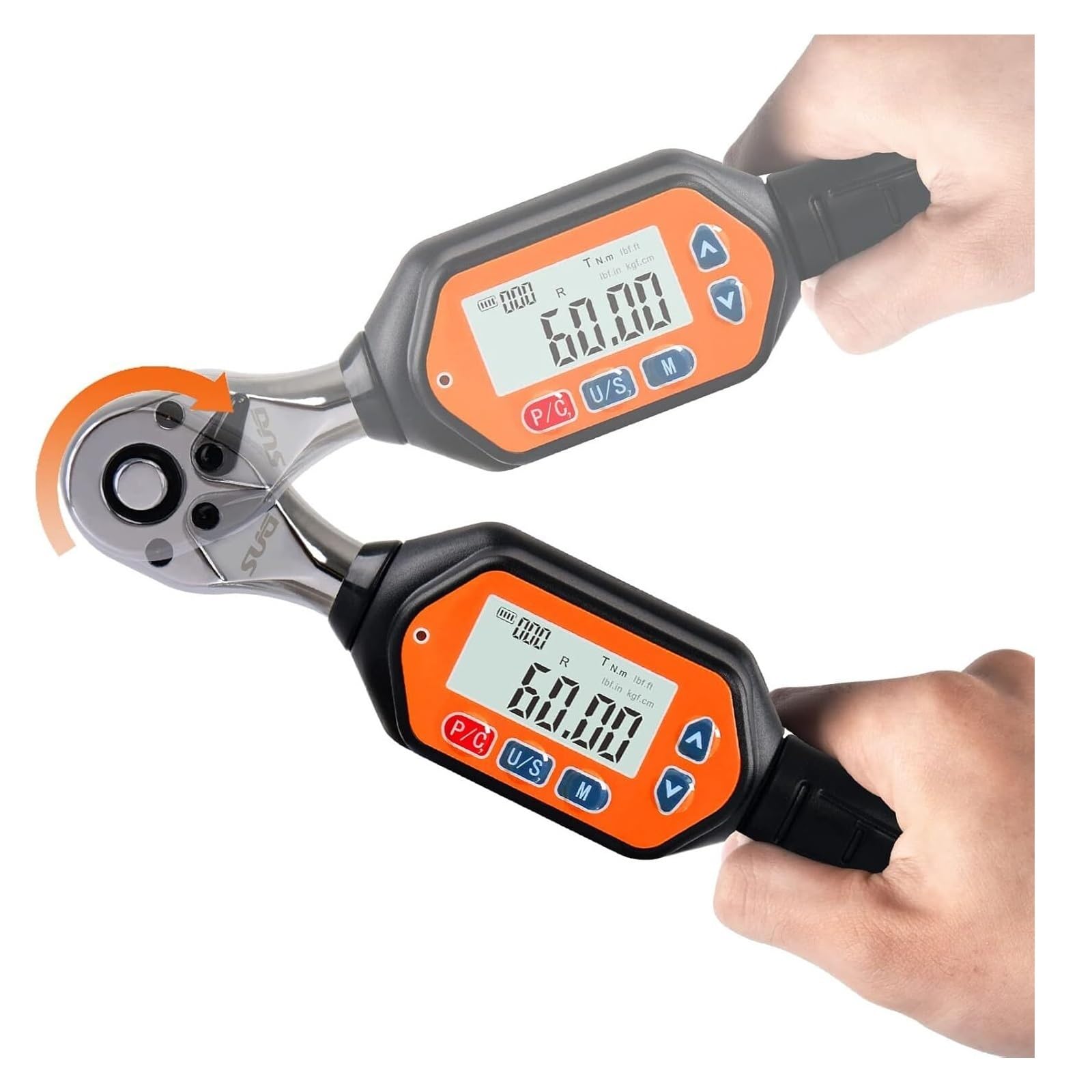 LNHHG 3/8-Inch Digital Torque Wrench, 1.33-44.25 Ft-Lbs/1.8-60 Nm Range for Precise Automotive and DIY Use