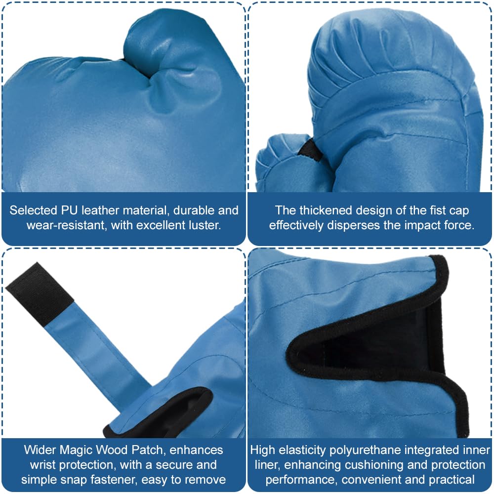 Gants De Boxe Enfant Hwtcjx – PU 6 Oz, Longueur 23 Cm – Pour 3-12 Ans – Rembourrage, Velcro, Paume Ventilée – Motif Flamme