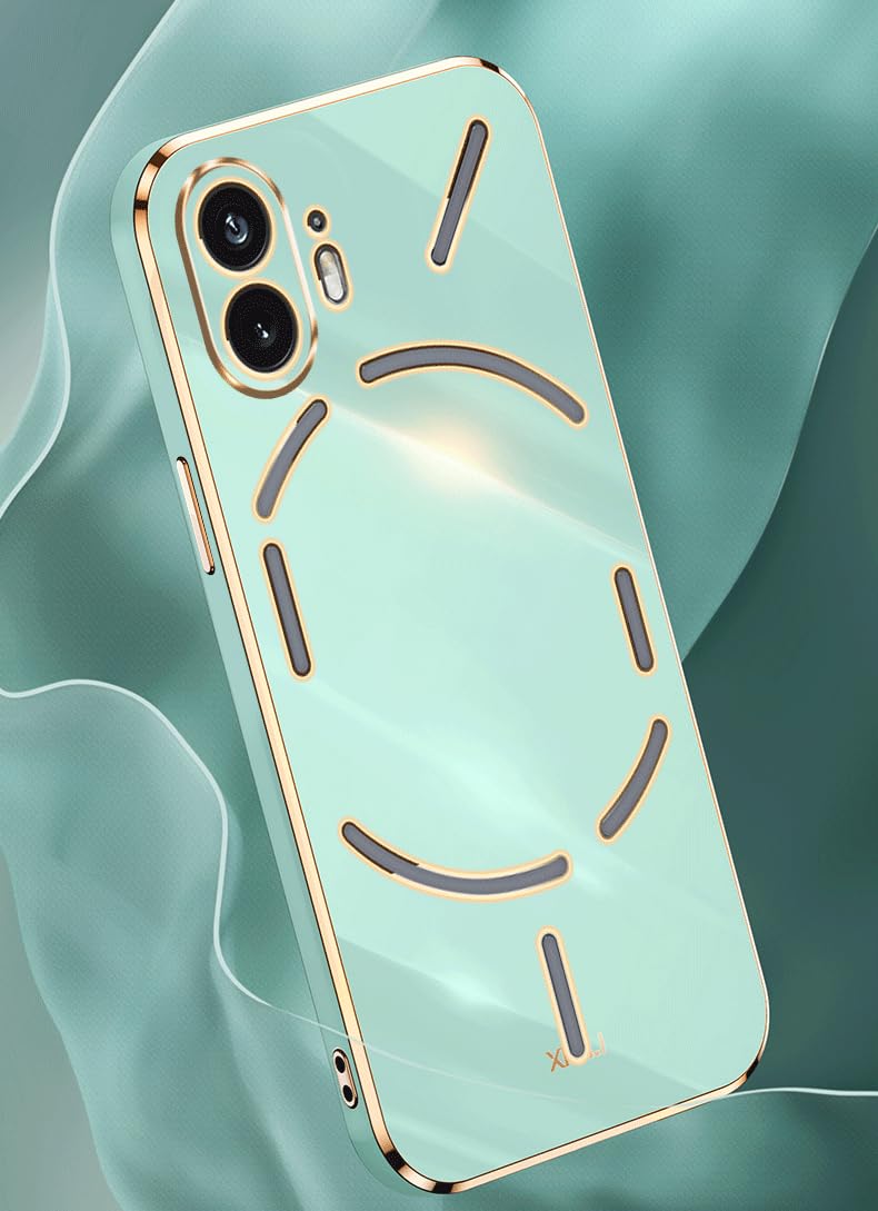 Cover Per Nothing Phone (2) Con Bordo Dorato - Custodia In TPU Morbido Antiurto Viola