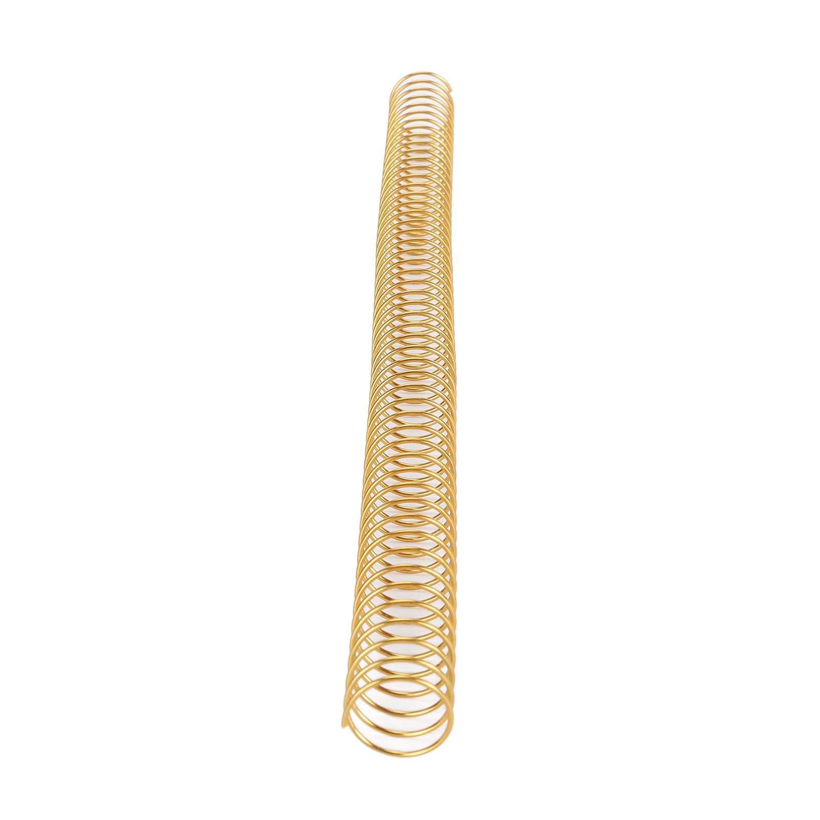 Set di bobine per rilegatura a spirale con finitura dorata, dorso da 19 mm di diametro - passo da 4 a 1, 48 anelli - 100 pezzi, capacità di 170 fogli per documenti in formato A4 e (Oro)
