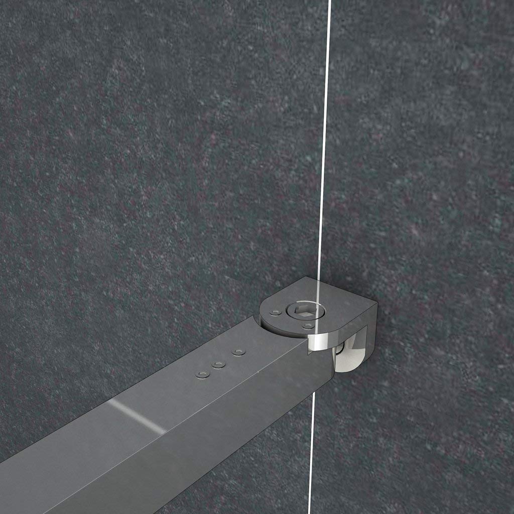 Barra Stabilizzatrice Cromo Lucido a Sezione Quadrata da 73-120 cm Regolabile Con Due Teste Girevoli per Box Doccia Walk in Parete Fissa Vetro da 6-10 mm