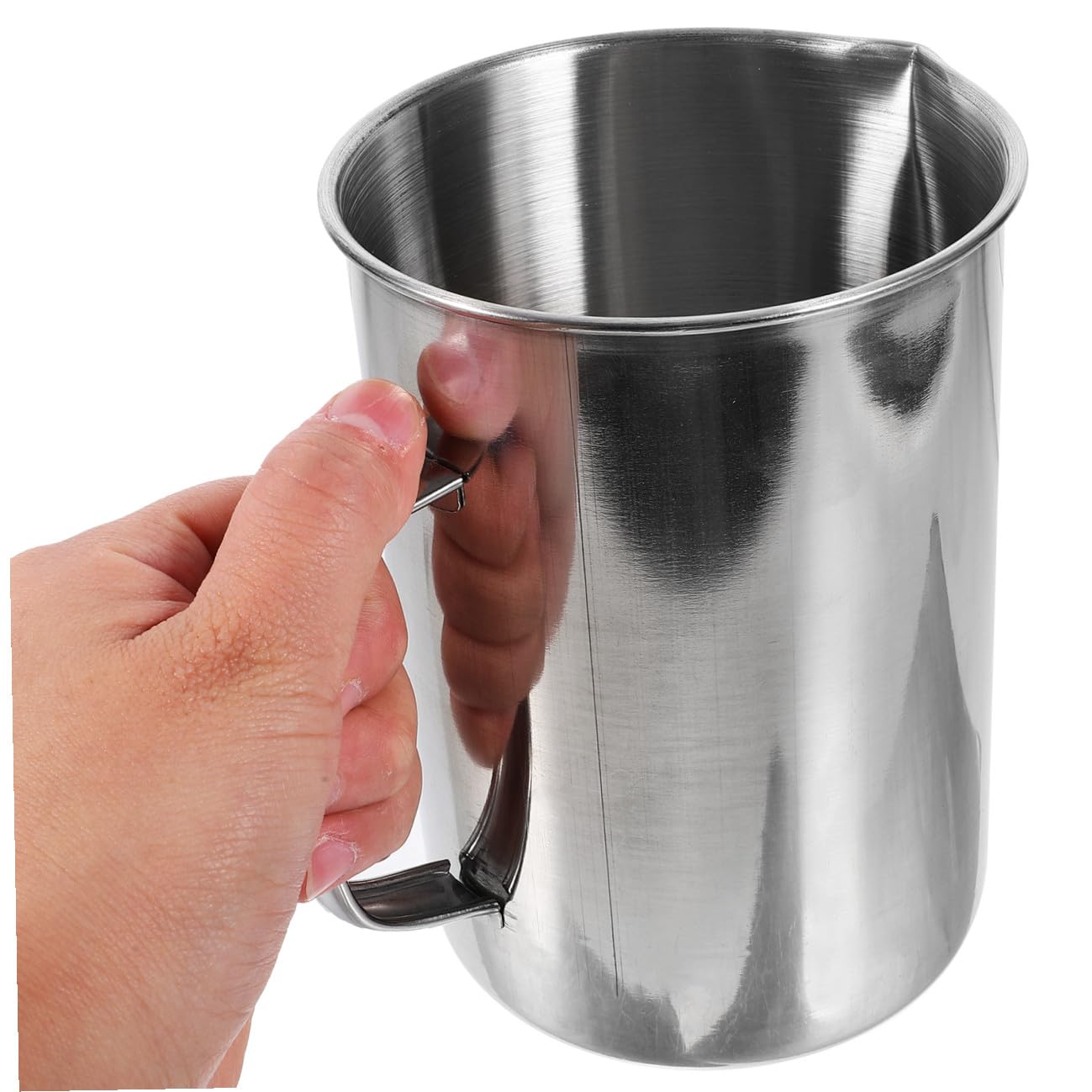 UKCOCO Pichet Doseur en Acier Inoxydable de 1 Litre avec Bécher Gradué pour Laboratoire de Chimie Et Usage Domestique, Couleur Argent.