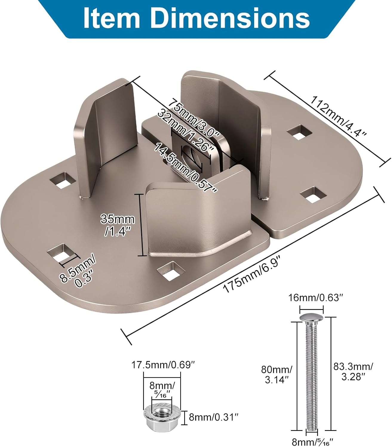 Puck Lock with Hasp, Hidden Shackle Lock and Heavy Duty hasp for RVs, Trucks, Trailers, or Vans