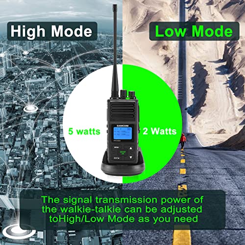 SAMCOM 2 Way Radios FPCN30A Two Way Radios Long Range Rechargeable 5 Watts UHF Programmable Professional Handheld Radios Walkie Talkies with Group Call,1500mAh Battery and Earpieces,3 Packs