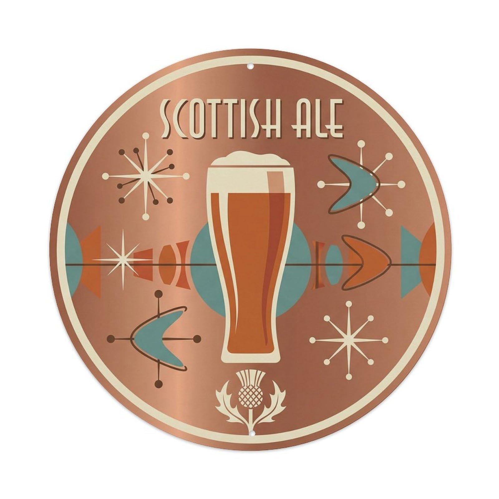 Scottish Ale Vintage Malt Brewery Culture Foam Mug Metal Tin Sign