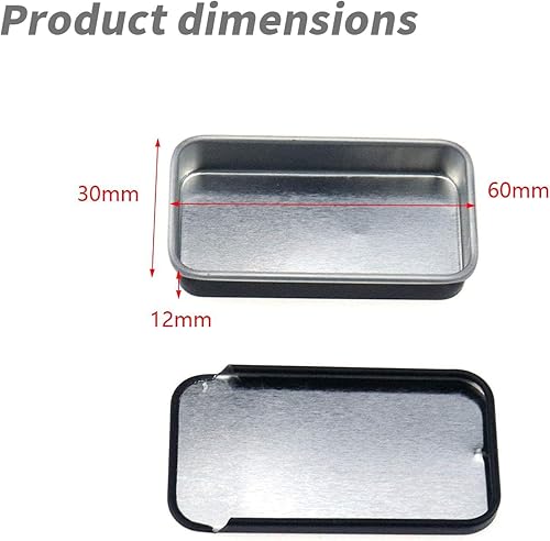 Miniatura 2 de Coshar 20 mini contenedores de lata deslizantes, caja rectangular portátil para almacenamiento de manualidades, bálsamos labiales y perfumes sólidos