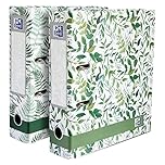 Oxford A4 Lever Arch Files, Leaves Pattern, 2 Pack of Matte Paper on Board, 70mm Spine Holds Up to 560 Sheets