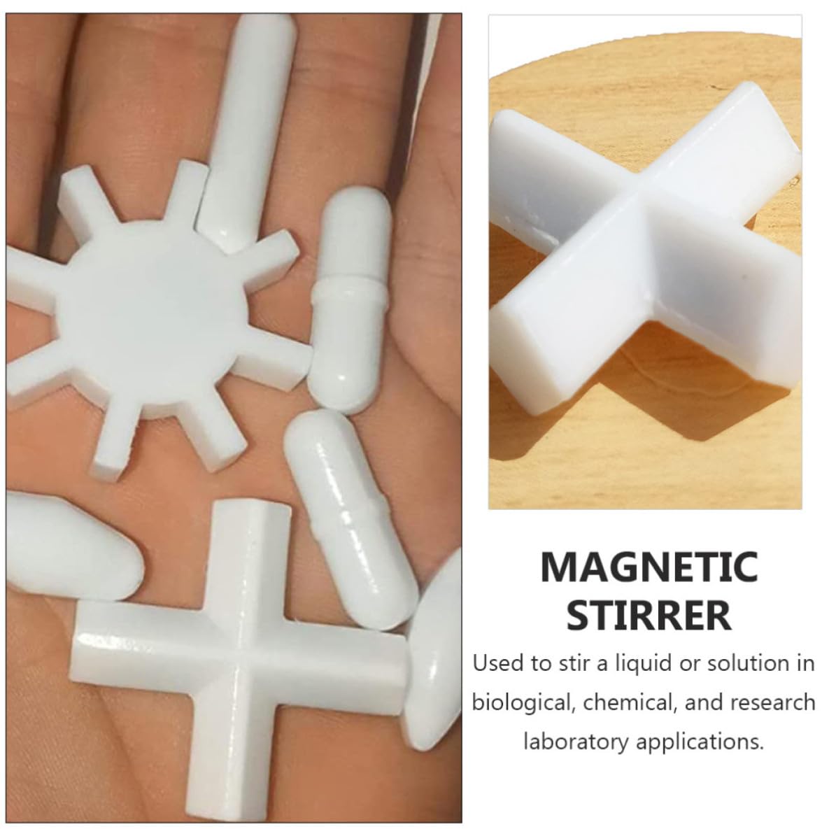 2 Stück Weiße Ptfe Magnetische Rührstäbchen für Labor mit Chemisch Inertem Material und Geringer Reibung für Biologische und Chemische Laboranwendungen