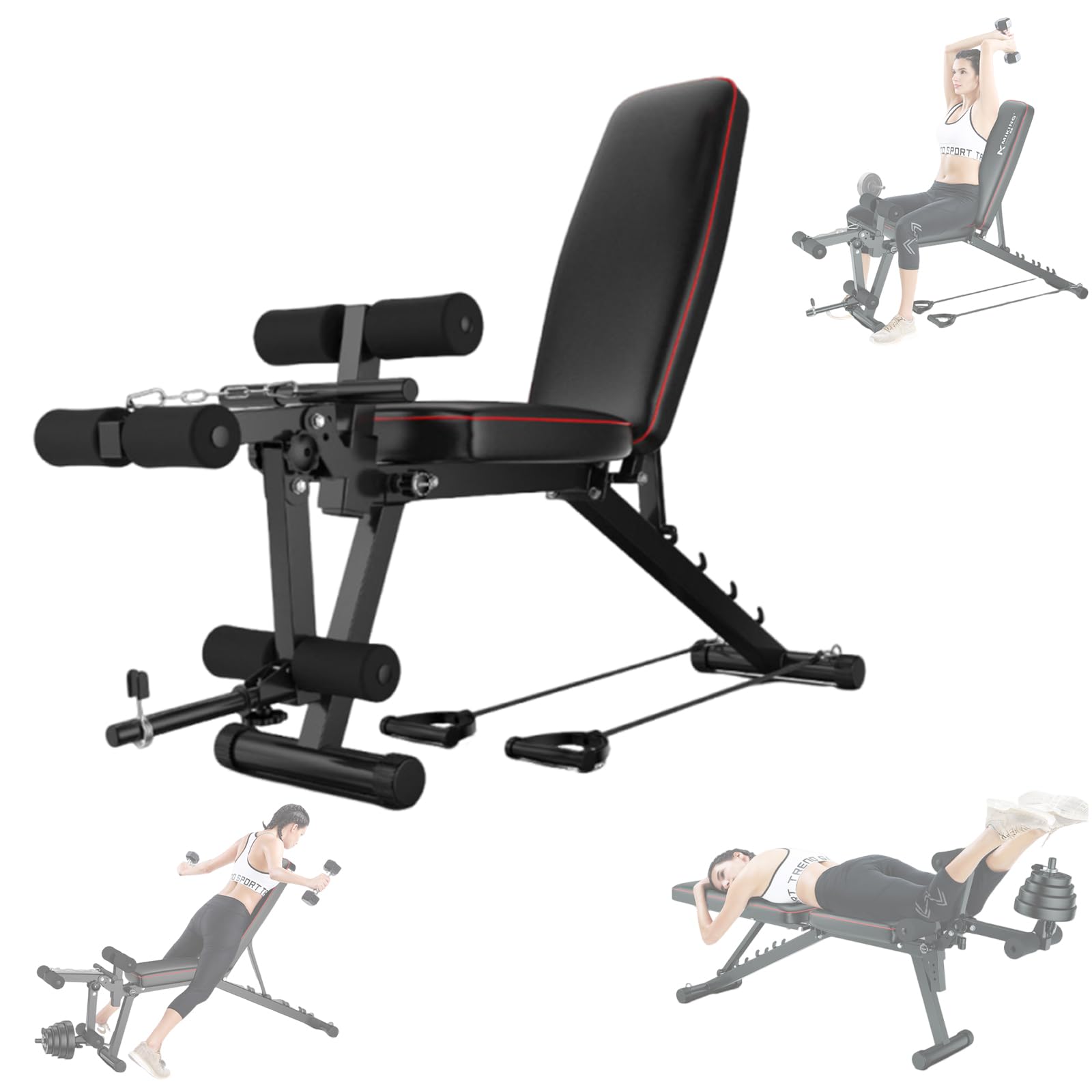 Panca Palestra Pieghevole Panca Addominali Panca da Palestra con capacità di Peso di 200 kg/440 libbre con Schiuma ad Alta densità e Telaio in Acciaio, Attrezzatura Fitness salvaspazio