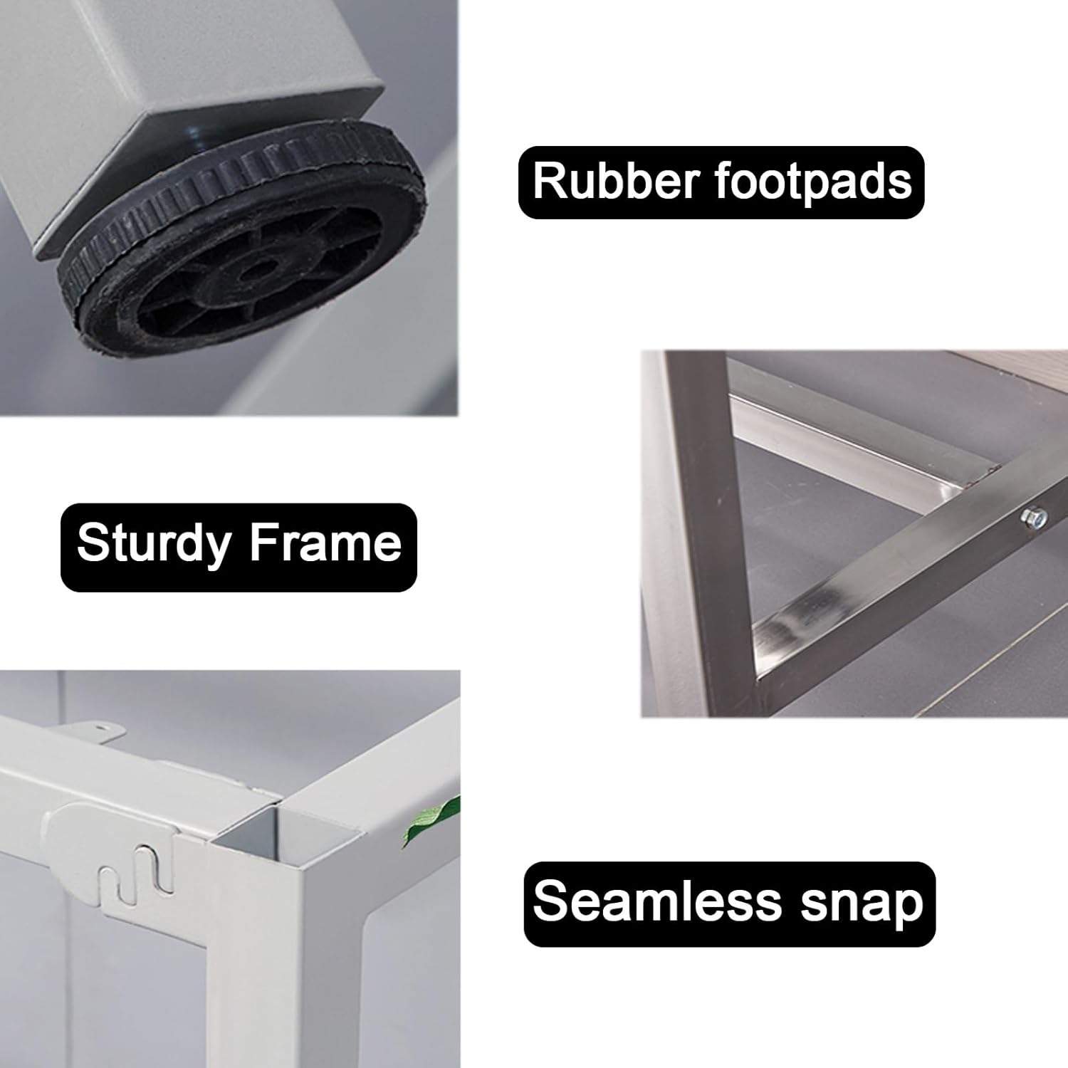 Stainless Steel Table with 2 Drawers and Keys Laboratory Workbench Work Tables Snap-Together Assembly Rubber Foot Pads Sturdy Frame Reinforced Crossbeams