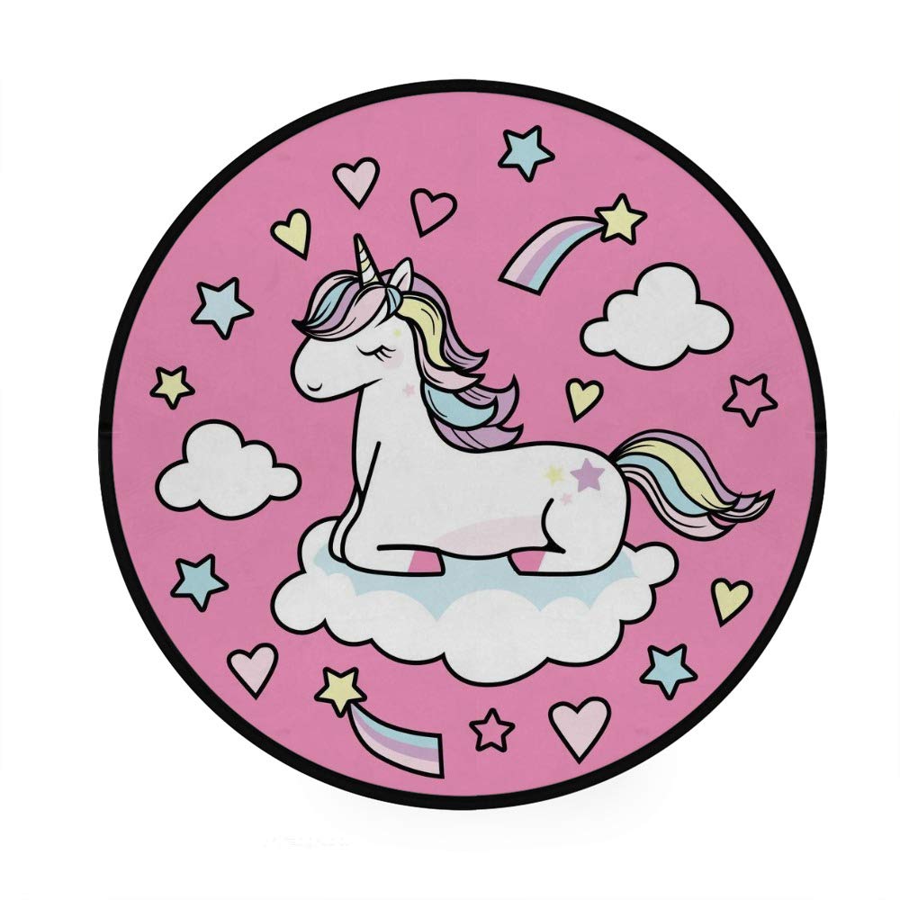 Tapis licorne sur nuage Chenhong antidérapant et carré de 91x91 cm