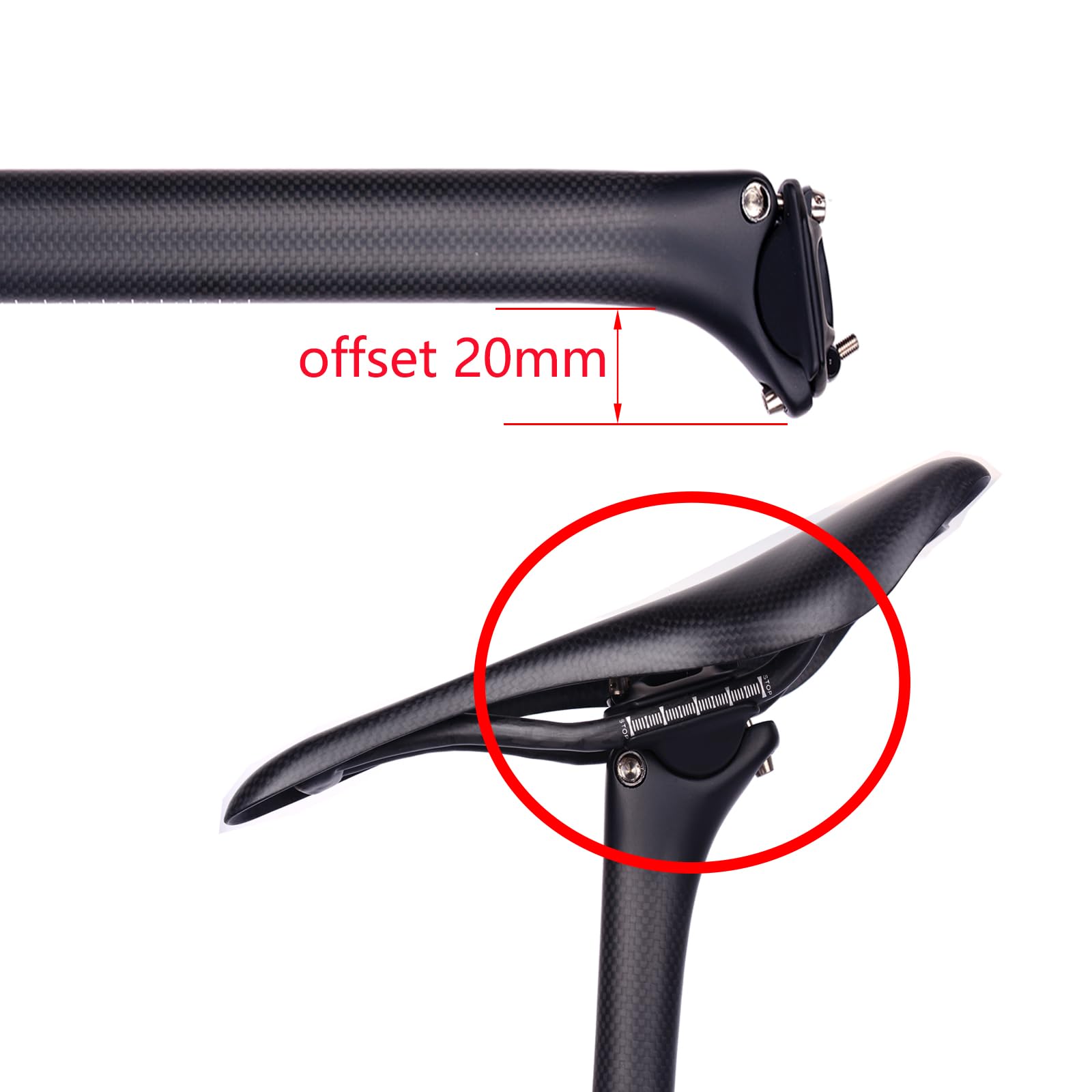 EVOSID-Tige de dégager de vélo de montagne en carbone, tube de dégager ultraléger, tige de dégager de vélo de route VTT, vis en titane, longueur 27.2mm, 31.6mm, 400mm  18