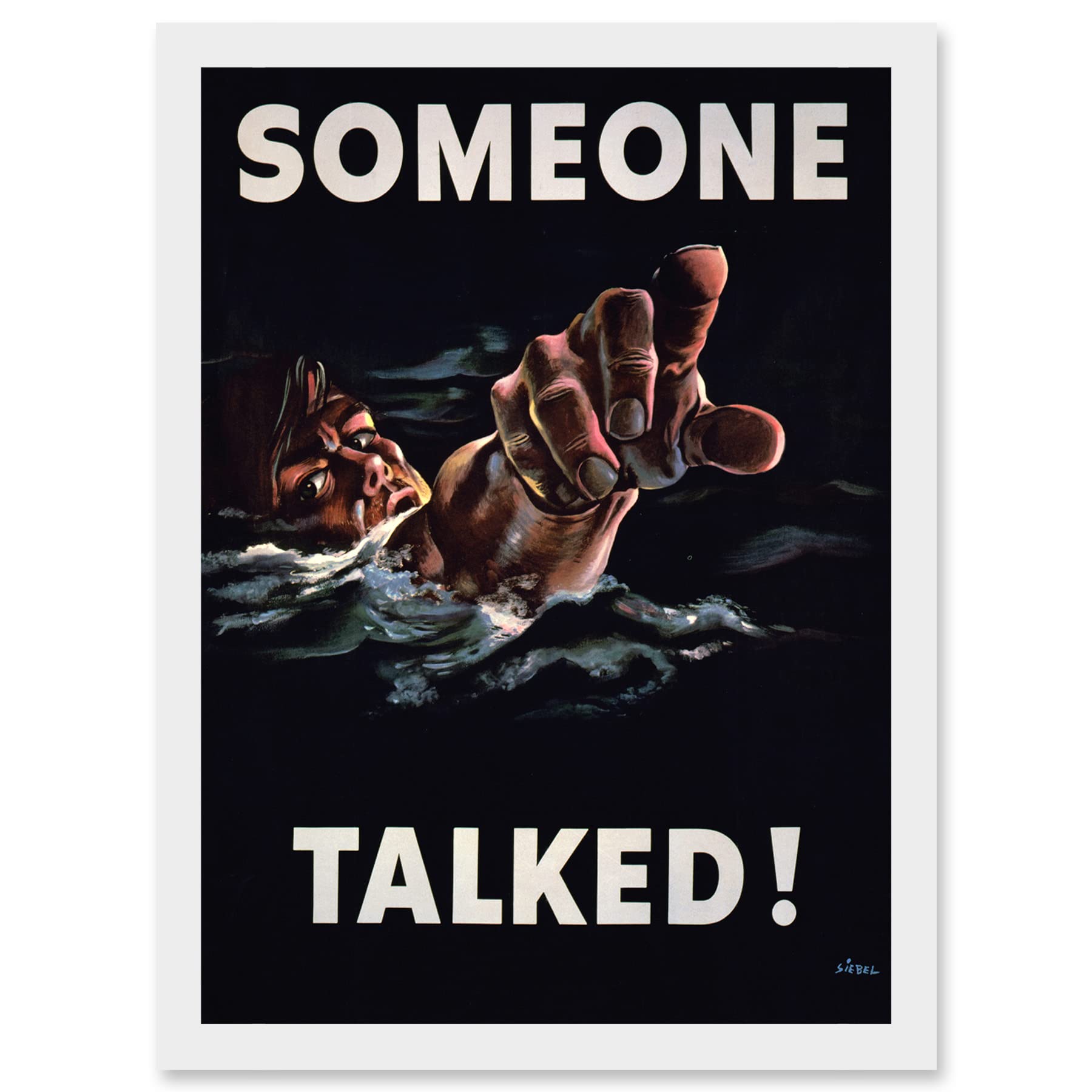 Artery8 WW2 World War Someone Talked Sailor USA A4 Artwork Framed Wall Art Print