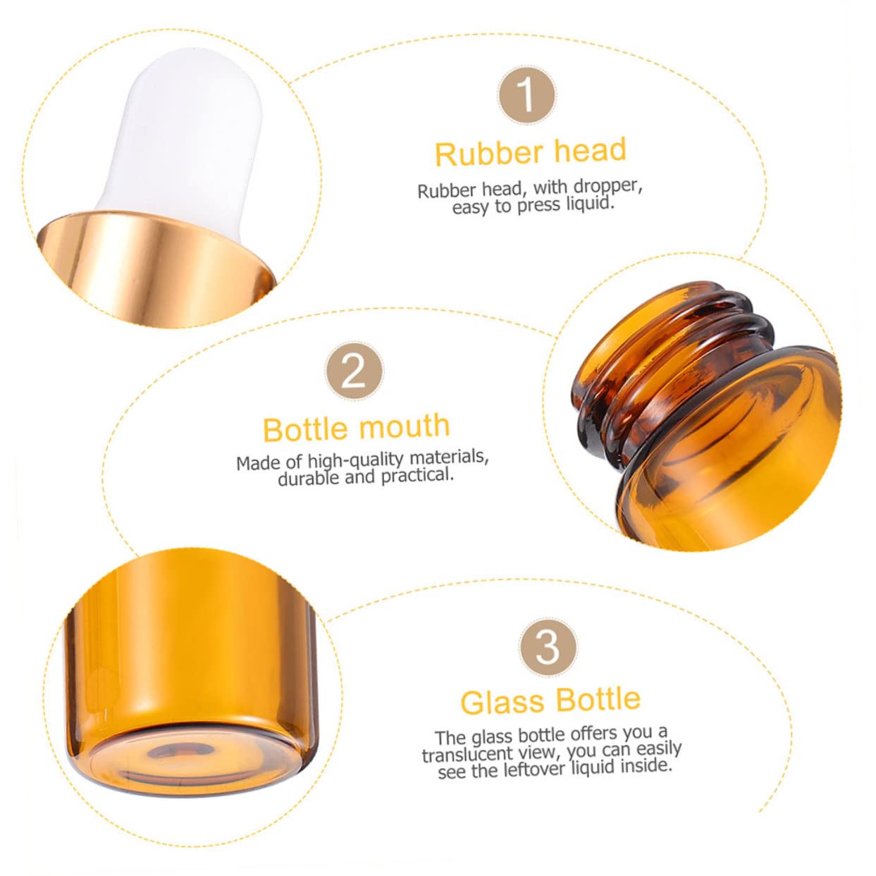 Amazon.co.jp: FRCOLOR 5mlガラススポイトボトル25本セット 琥珀色遮光