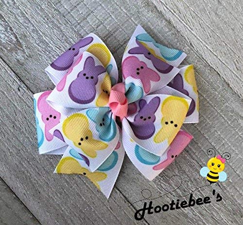 Easter Bunny Peeps Pinwheel Hair Bow