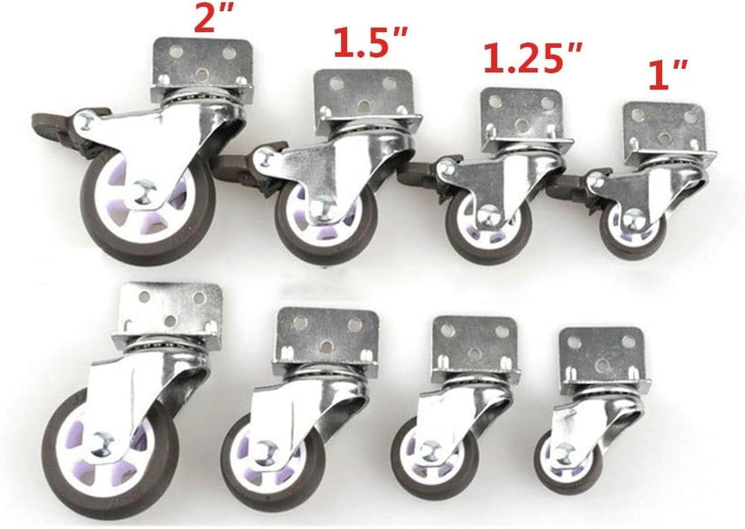 Kółka meblowe 12,7 mm z hamulcem obrotowe 4 szt.