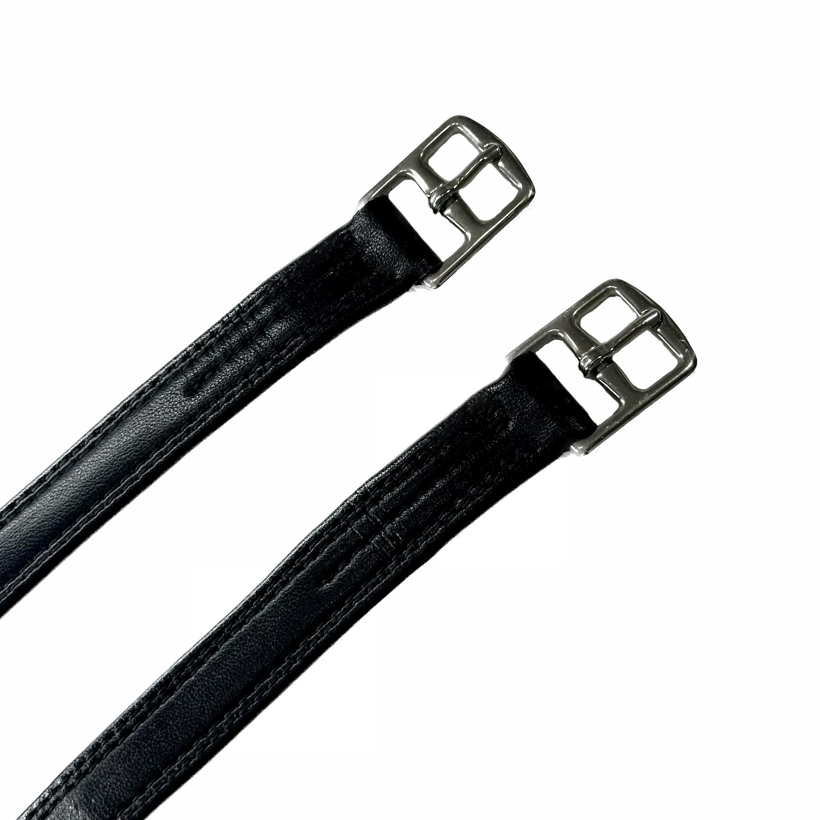 Steigbügelriemen für englische Sättel, 2 Stück, englische Steigbügelriemen mit Edelstahl-Schnalle, stabiler Nylonkern für Reiten, Reitausrüstung (120 cm bis 135 cm)