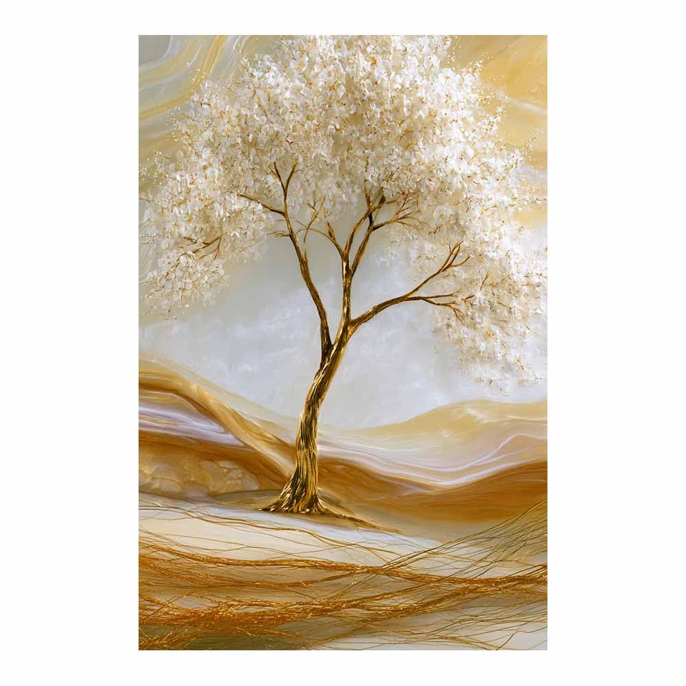 HOQIU Tree Wall Art Firefly Golden Night Tree artwork, home canvas prints, for Bathroom Living Room Bedroom(Multicolor)-60x80cm Unframed