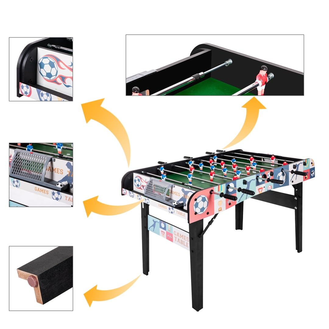 hotsizz Futbolín Infantil Plegable Diseño con Barras telescópicas, 121 × 60 × 80 cm, futbolín Apto para Adultos y niños.
