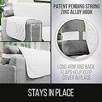Vista 3 de Sofa Shield Funda de sofá reclinable con correa, reversible, resistente a las manchas y al desgarro, funda acolchada de microfibra, lavables