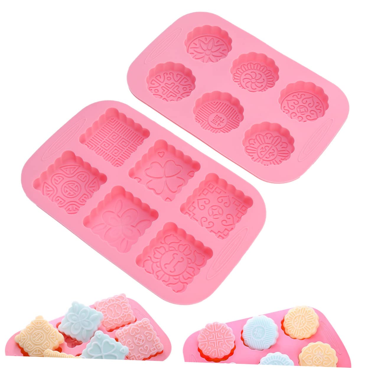 SHOWERORO 4 Piezas Tienda Molde En Forma De Cortadores De Galletas Pastel De Círculo Galleta Hermoso Molde Molde Rosa