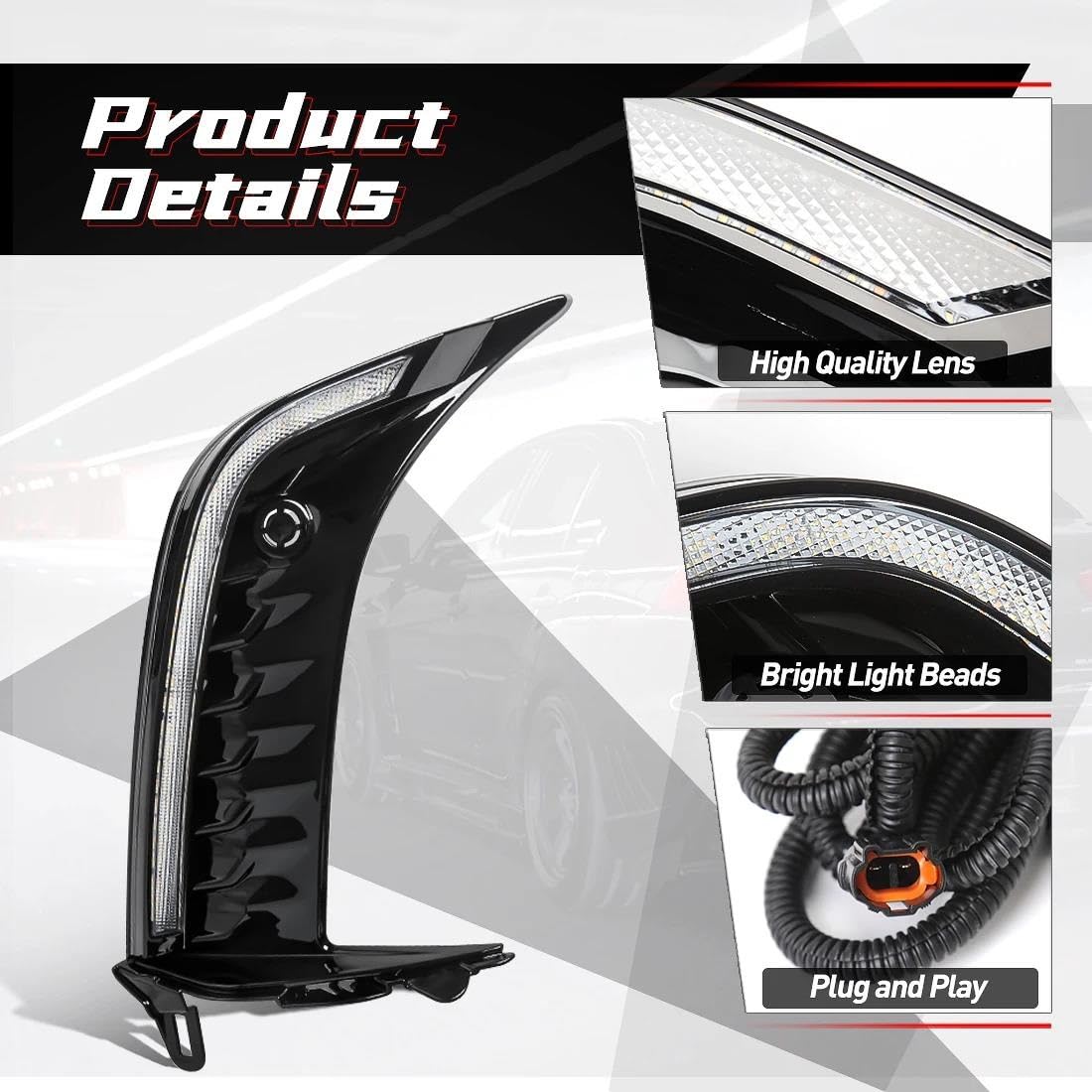 Genérico Luces circulación Diurna LED Para Toyota Para Camry SE XSE 2024 2025: Luces diurnas LED (DRL), faros delanteros, luces antiniebla e intermitentes Conjunto luces antiniebla LED