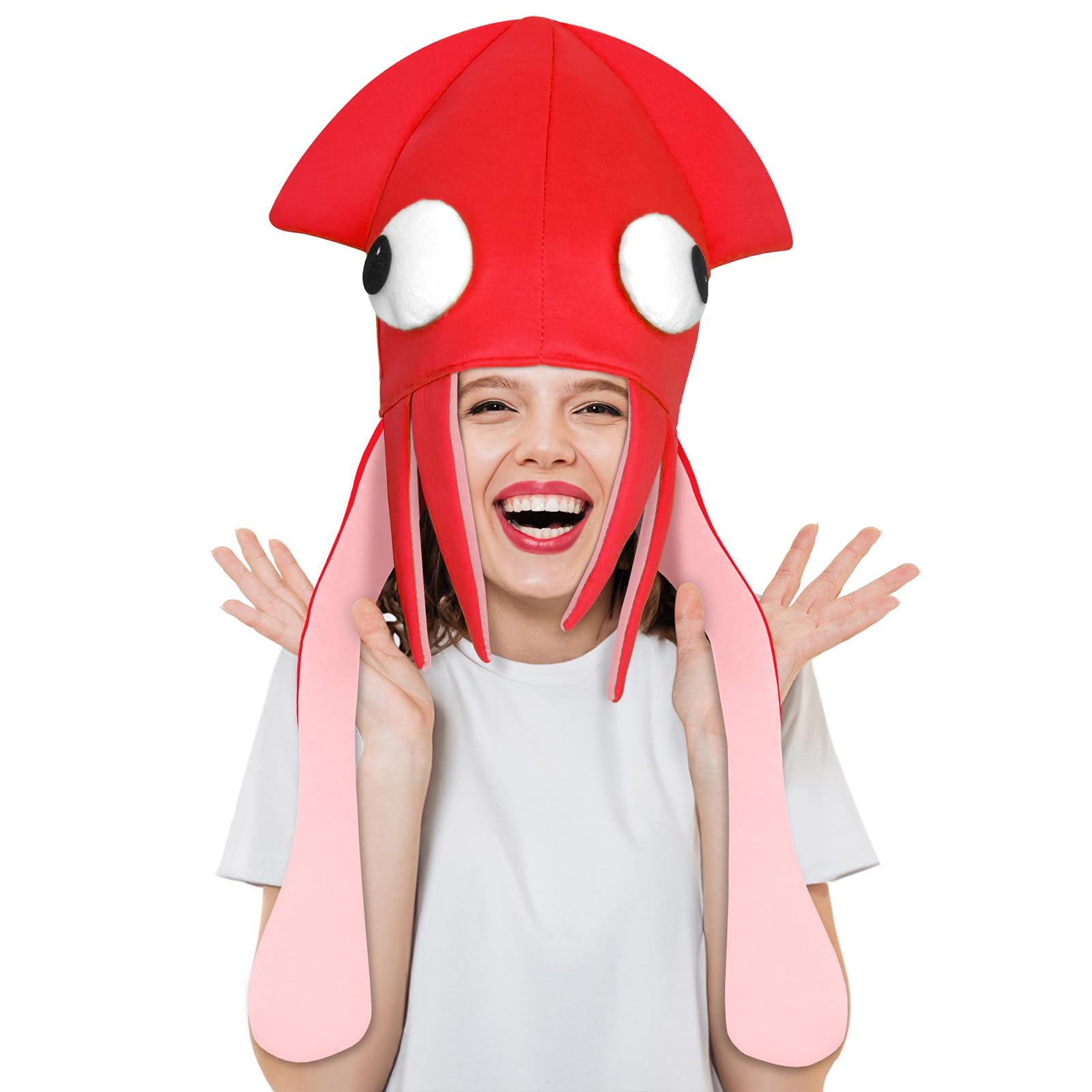 COZYMATE Funny Hats for Adults Squid Octopus Hat for Halloween Christmas Food Costume Party Supplies