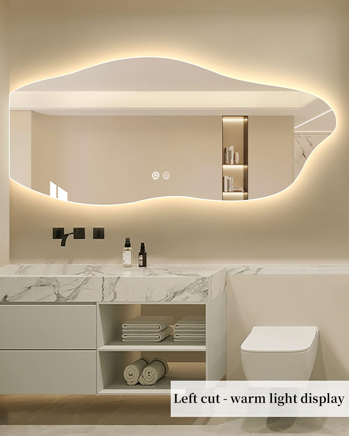 HZSCL Specchio Bagno LED Ovale 60x90cm - Dimmerabile 3 Colori, Design Moderno Senza Cornice - Foto 4