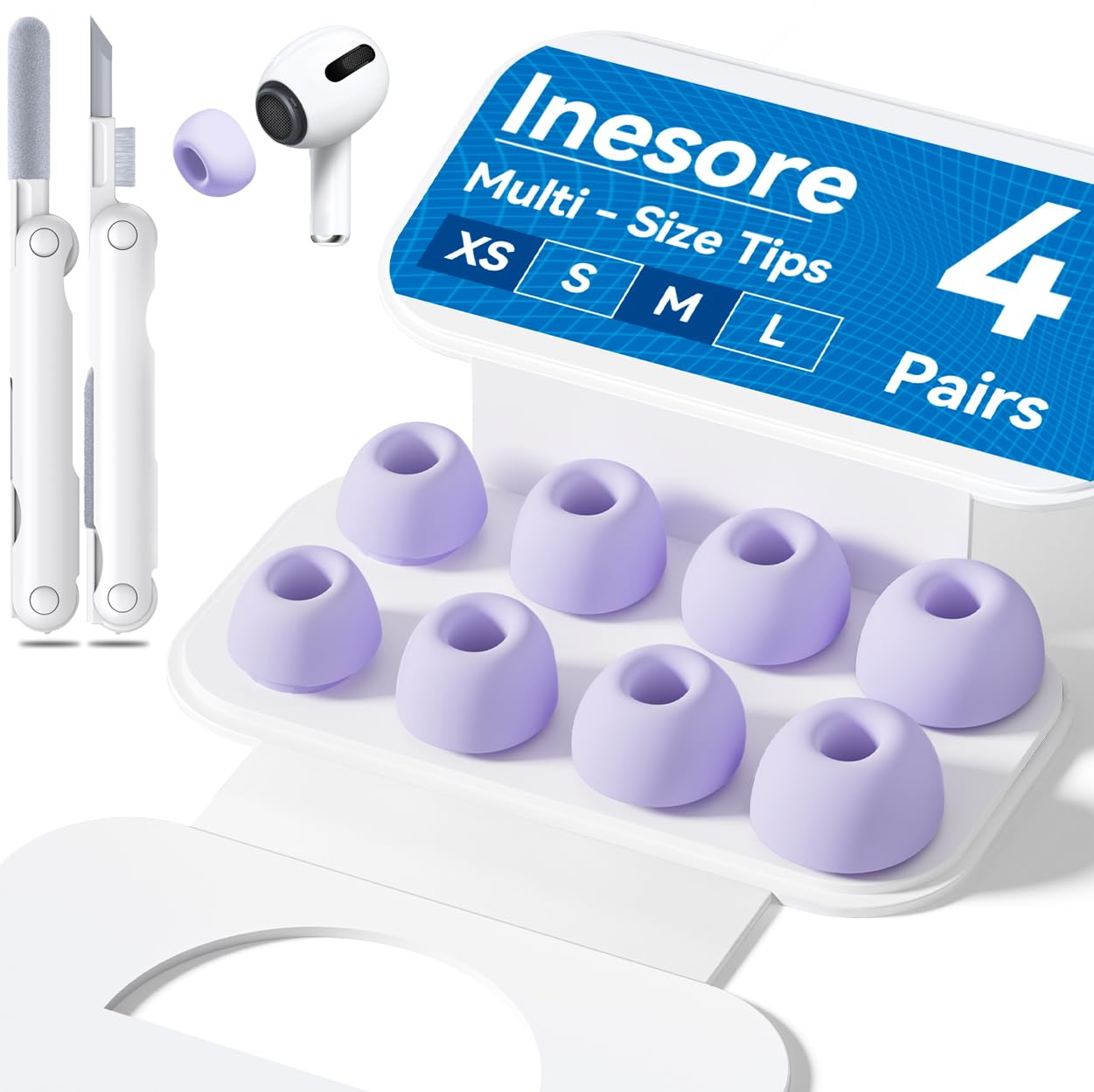 Amazon | Inesore【4組】イヤーピース AirPods Pro 2/1 対応 (XS/S/M/L