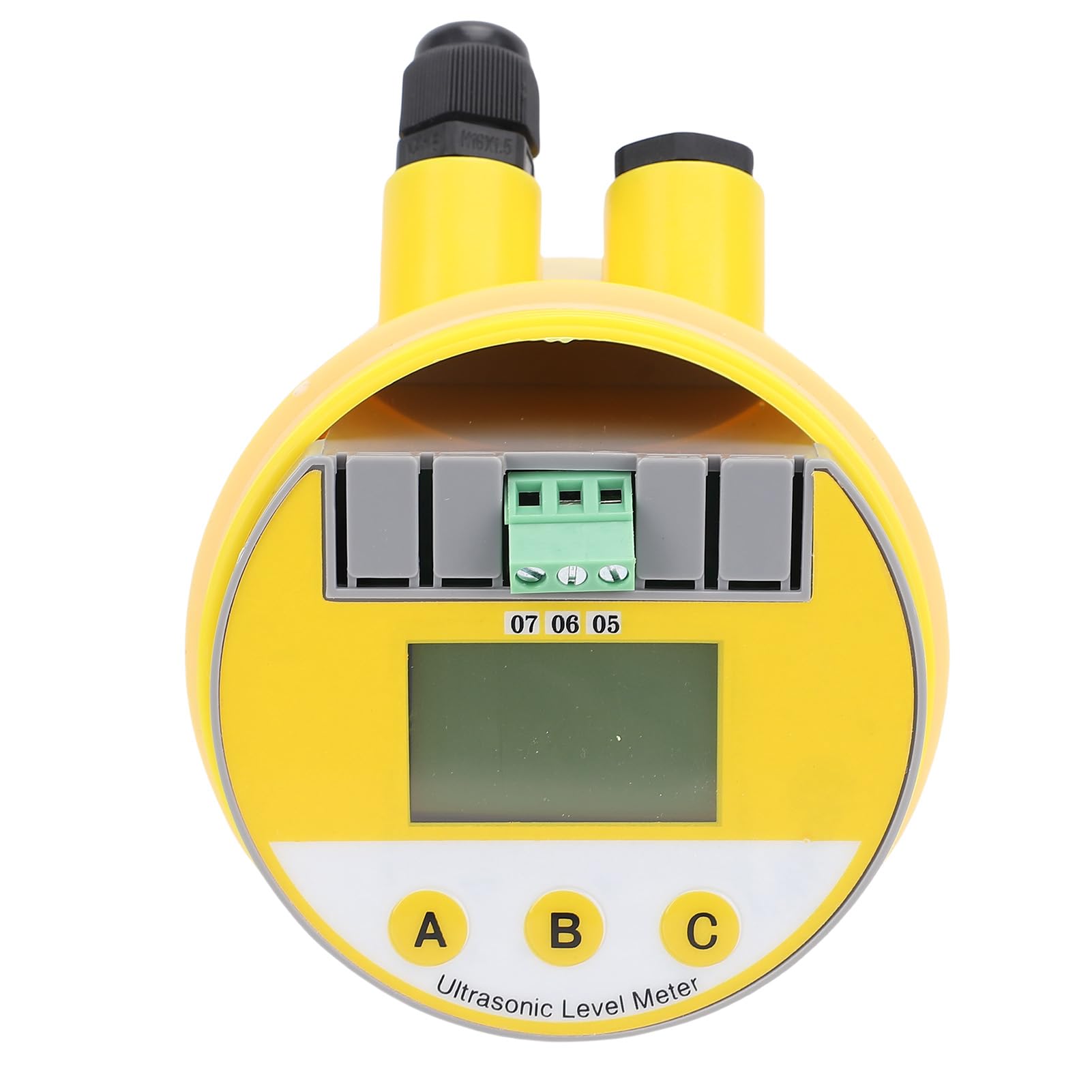 FILFEEL Miernik 0–10 M Wyświetlacz LCD 24 V DC z Wyjściem 4–20 MA IP65 do Wytwarzania Energii Ścieki Górnicze Żółty