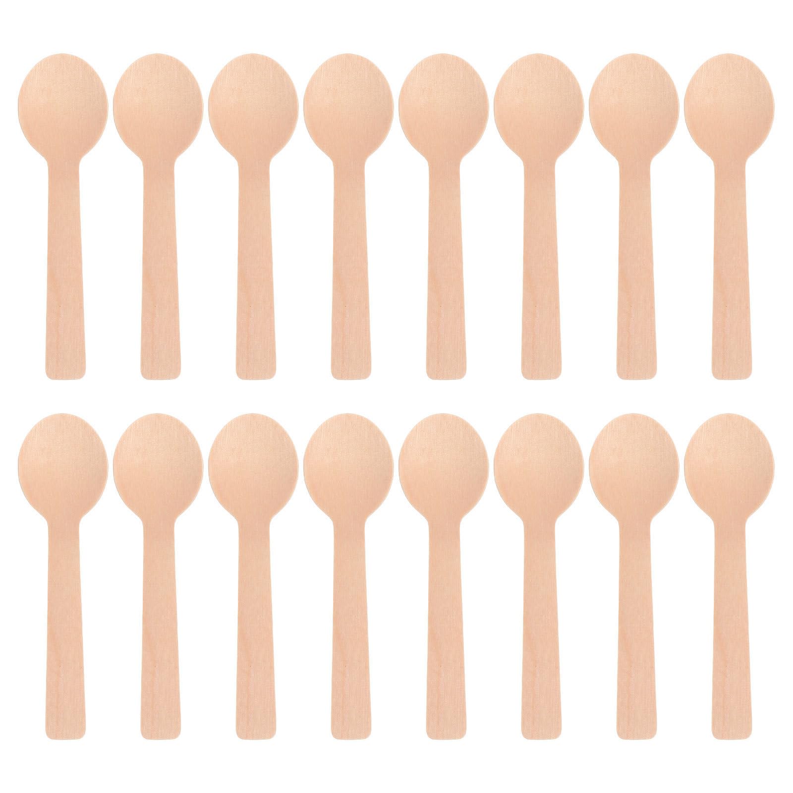 Cucharas de madera higiénicas HOODANCOS de 10cm, solución desechable para eventos