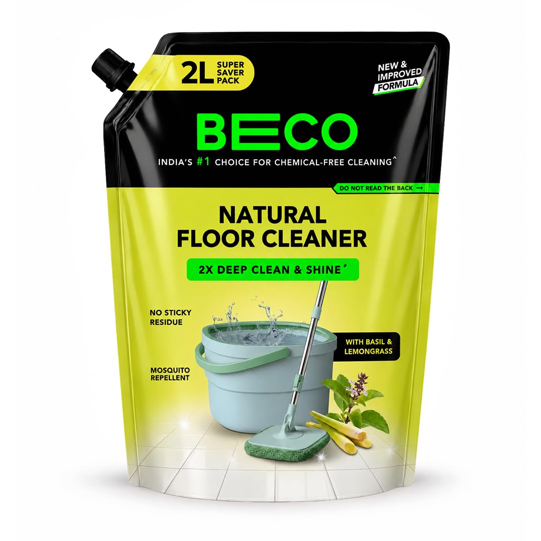 Beco Natural Disinfectant Floor Cleaner -2 Litre Refill Pack| Lemongrass & Basil Freshness|Non Toxic Germ Kill Formula | Kids Safe & Pet Friendly-image-15