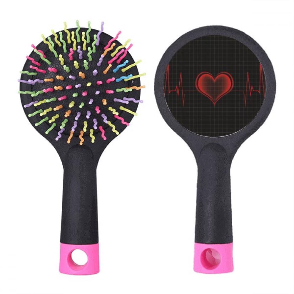 Cepillo de pelo antitirones con base acolchada y diseño de electrocardiograma 4