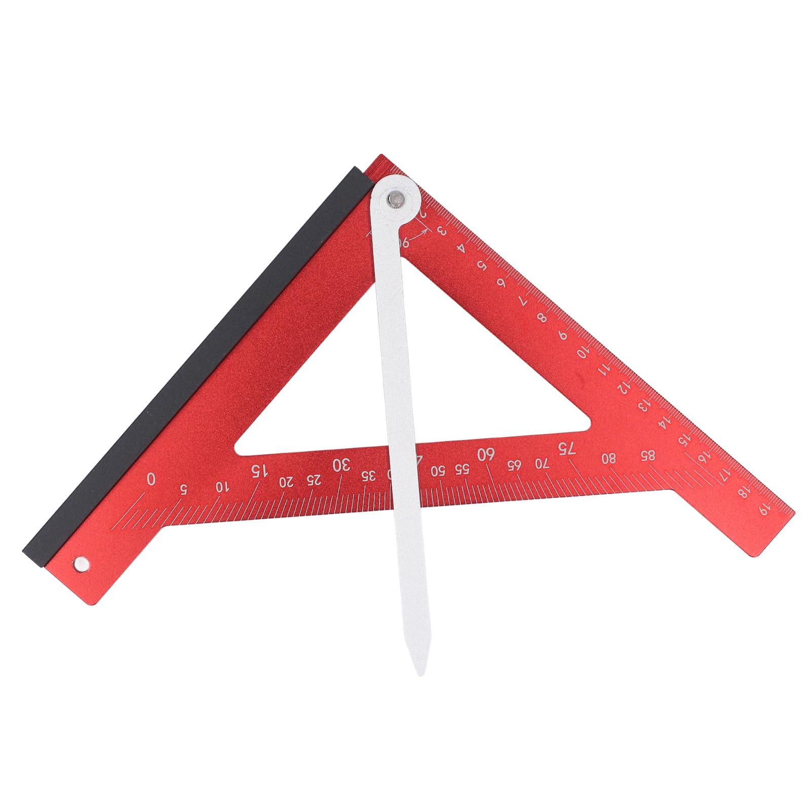 Escuadra de carpintero de aleación de aluminio, escuadra de marco para carpintería, escuadra de viga de 90 grados con auxiliar de medición de ángulo, regla triangular de metal