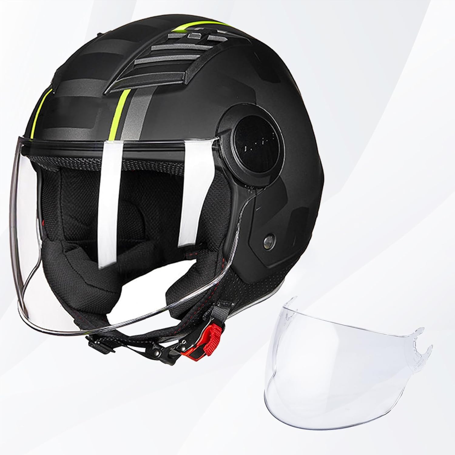 LS2 OF562 Lente de Reemplazo de Visera de Casco Moto Antiniebla y Antiarañazos, Cromo Plateado, Accesorios para Motocicleta - Transparente
