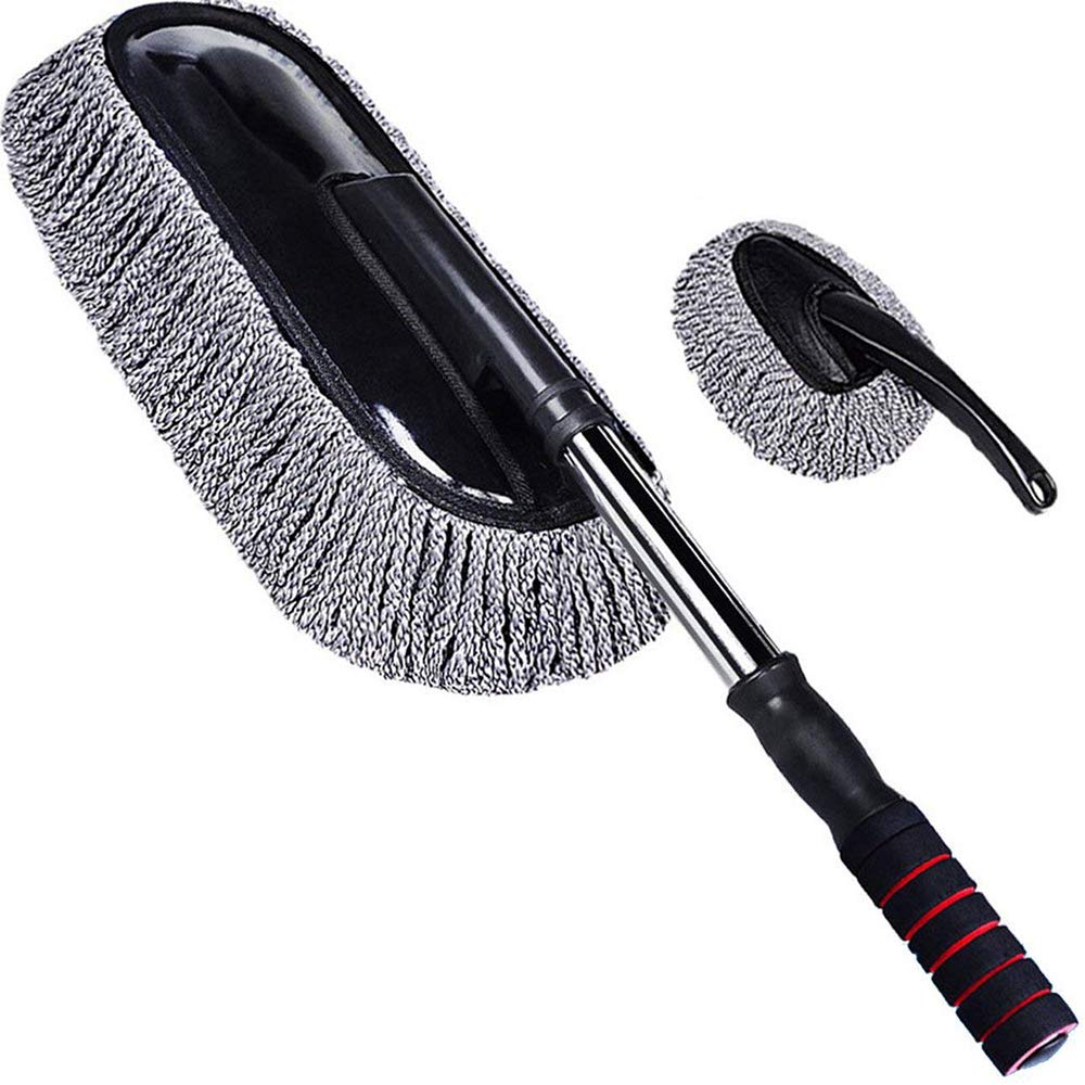 IDEA-TECHCar/Home Wash Cleaning Brush, Removable and Washable, With Long Retractable Handle (1PCS Large + 1PCS Small)
