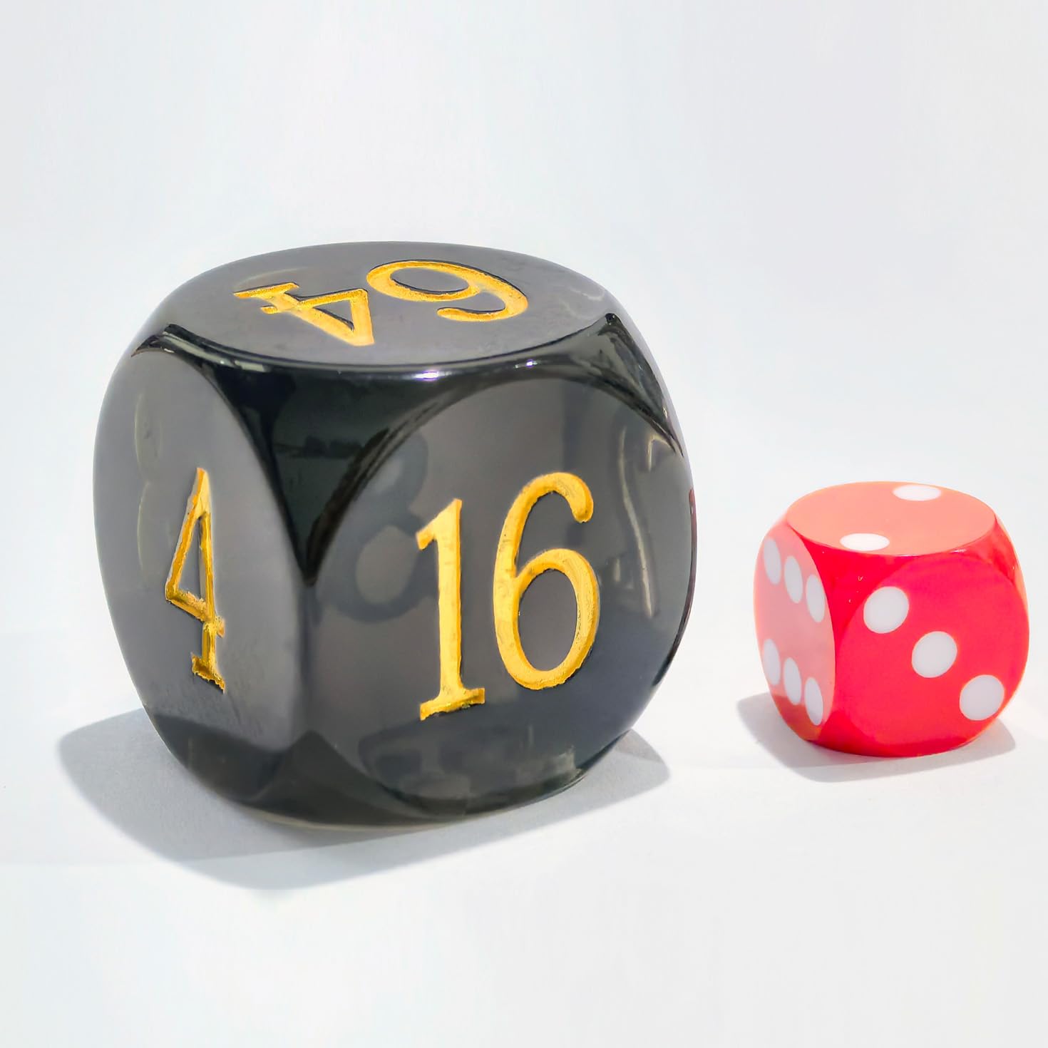 Big Translucent Backgammon Doubling Cube Dice 30MM, Large Backgammon Doubling Number Dice 1 3/16", Translucent Smoke - Image 2