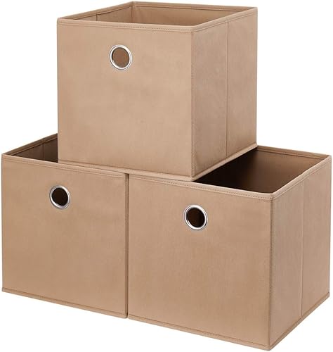 QY-SC20-6 - Cubos de almacenamiento decorativos de 11 x 11 x 11 pulgadas, canastas de almacenamiento plegables de tela, cubos plegables, cubos de