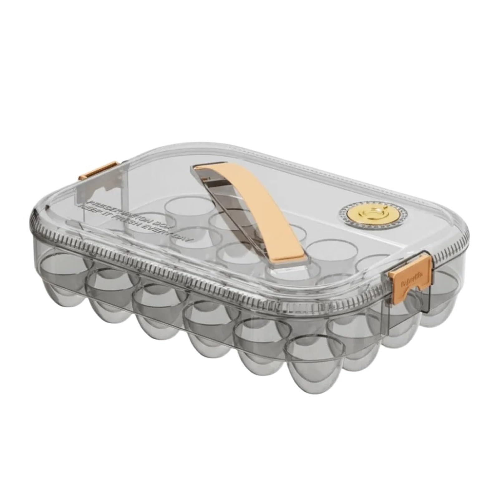 WEIJTLBOD Transparent Egg Storage Box 24 Grids Food-grade Refrigerator Container With Lid Space Saving Fresh-Keeping Case(Grey)