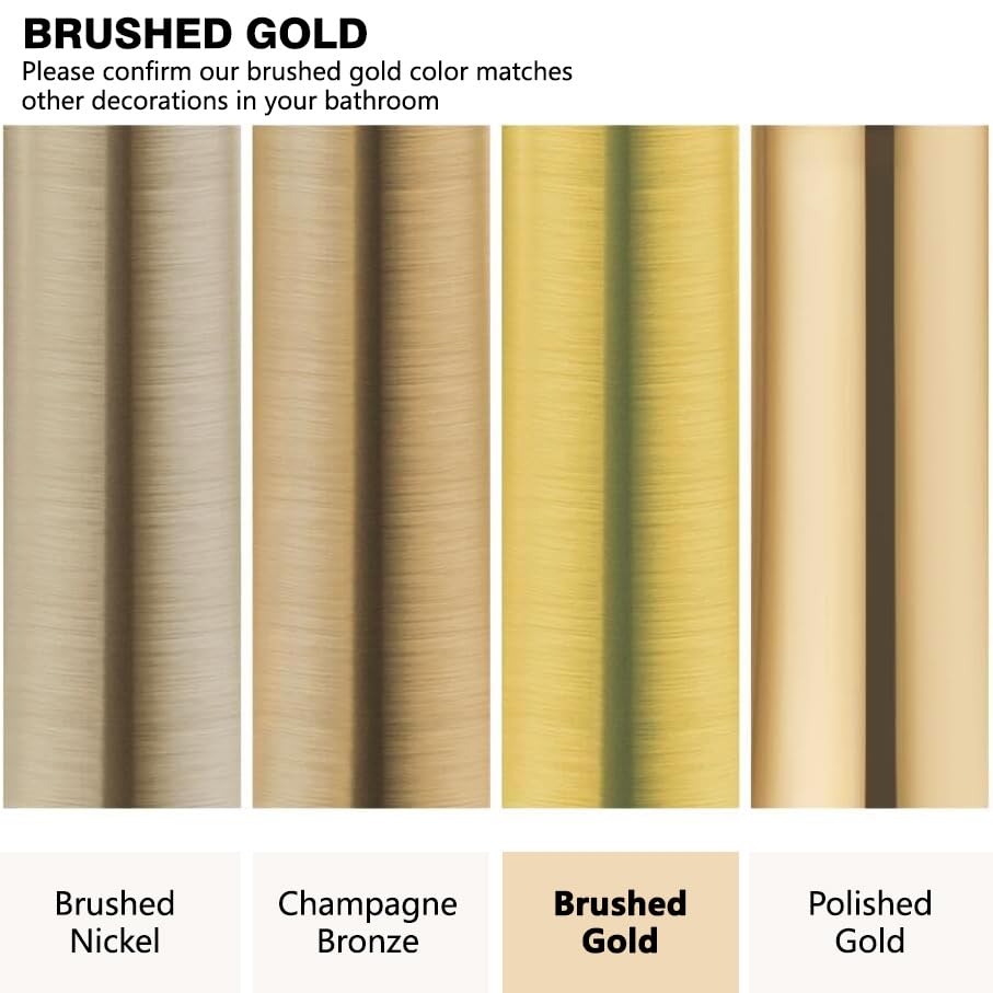 Gabrylly Gold Shower Head System, Shower Faucet Set with Pressure Balance Shower Valve, 10 Inch Shower Heads with 5-Setting handheld Spray Combo, High Pressure Shower Fixtures, Brushed Gold