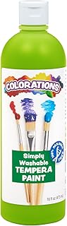 Colorations WSTAP Washable Tempera Paint, 16 fl oz, Apple Green, Non Toxic, Vibrant, Bold, Kids Paint, Craft, Hobby, Fun, Art Supplies