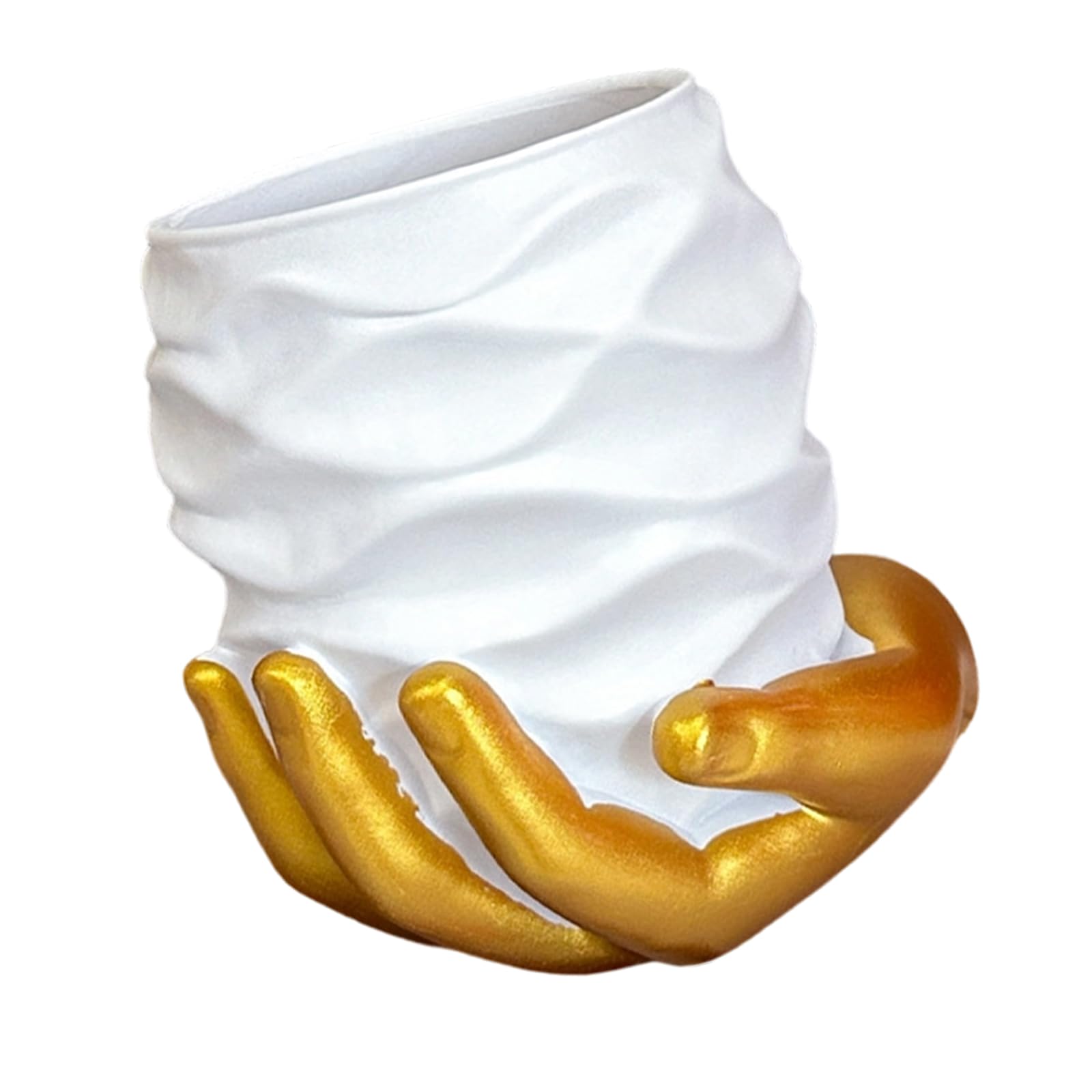Piceioep Creative Heart Shaped Hand Pen Bucket Wide Opening Resin Stable Base Home Stable Pencil Cup