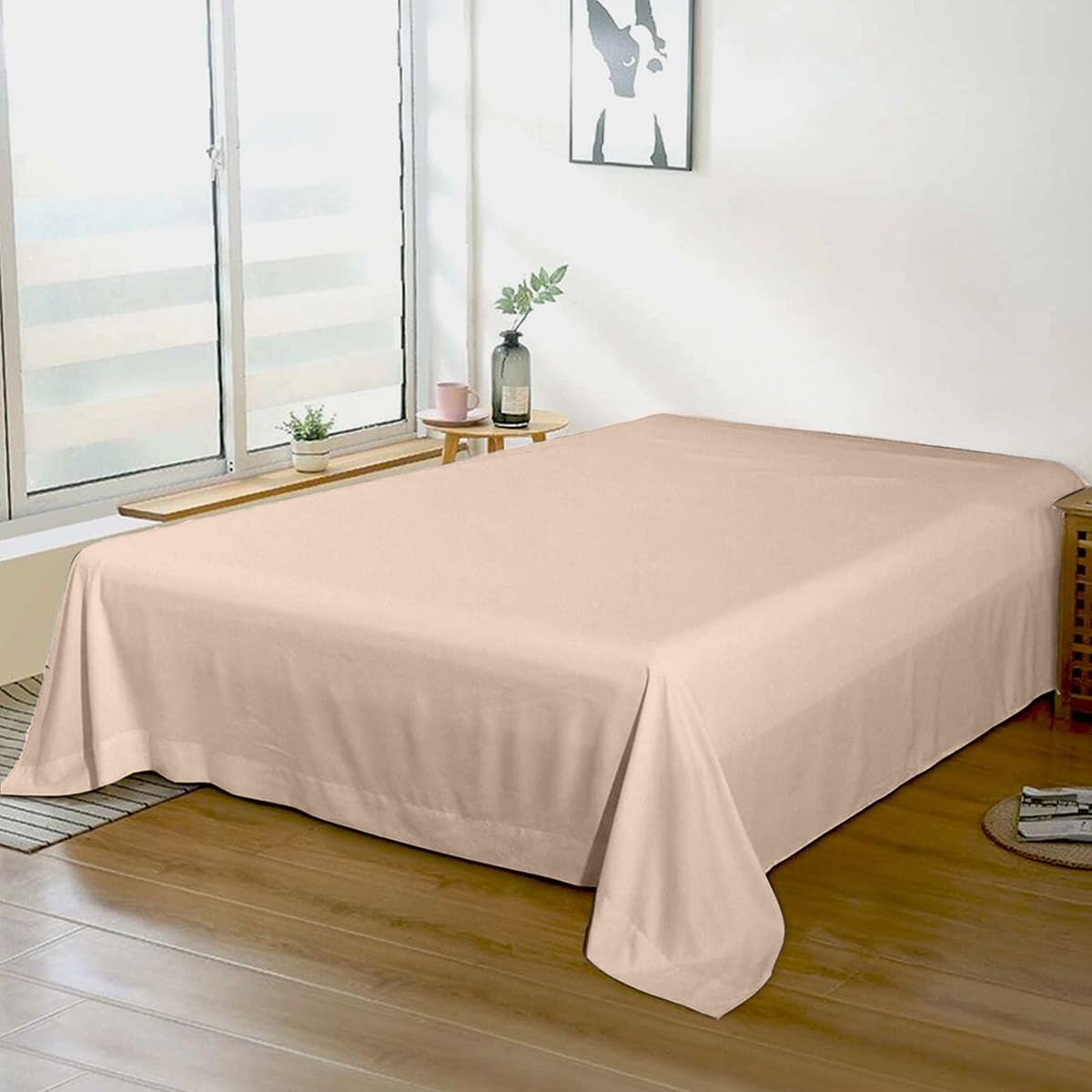 Rohi 100% Brushed Cotton Flat Sheet Super King Size – Soft, Warm, and Breathable Flannelette Flat Sheets for Ultimate Comfort – Thermal Bed Sheet with Anti-Allergy Properties (Latte, Super King)